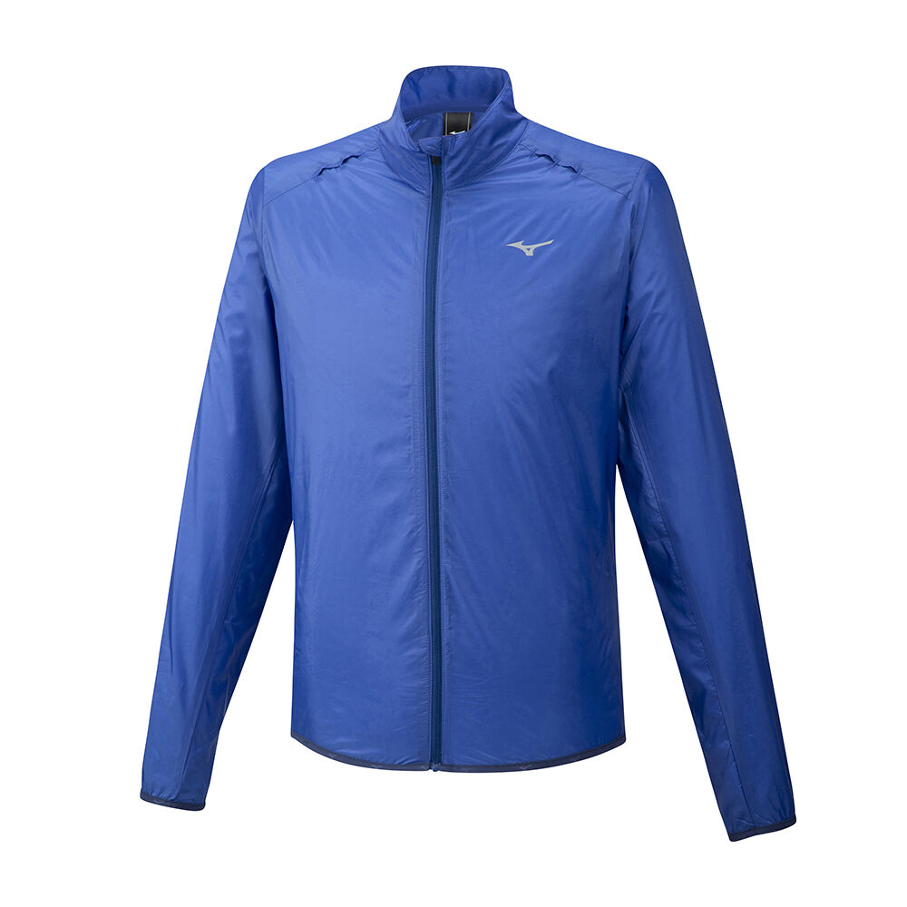 Mens Mizuno Hineri Pouch Running Jacket Blue Philippines (OHDTNA182)